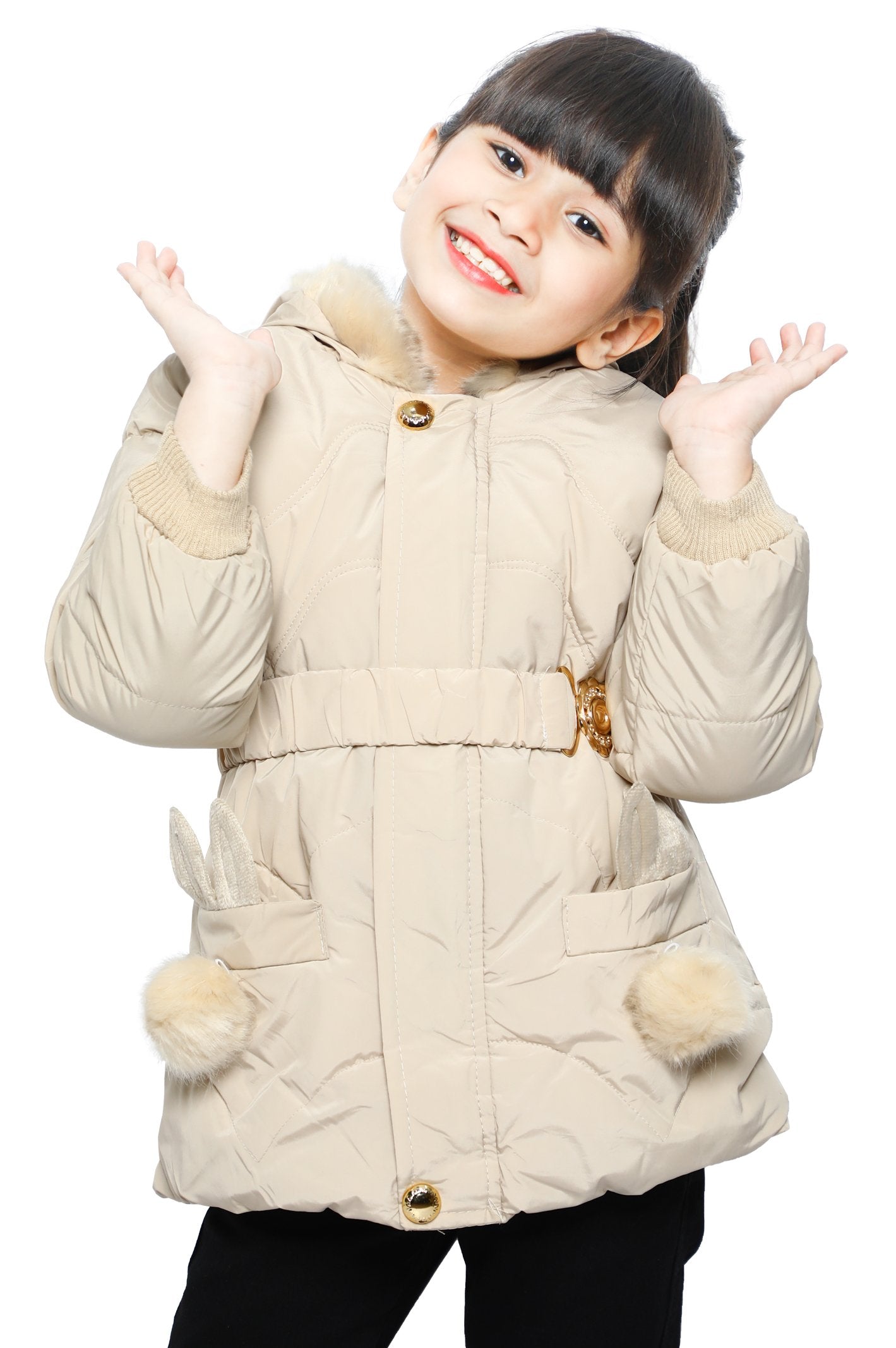 Jackets For Girls In Beige - KGF-0115-BEIGE - Diners