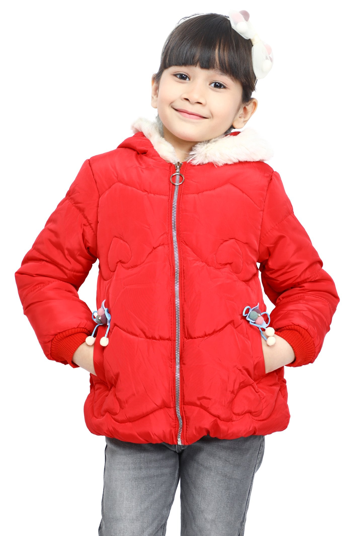 Jackets For Girls In Red - KGF-0125-RED - Diners