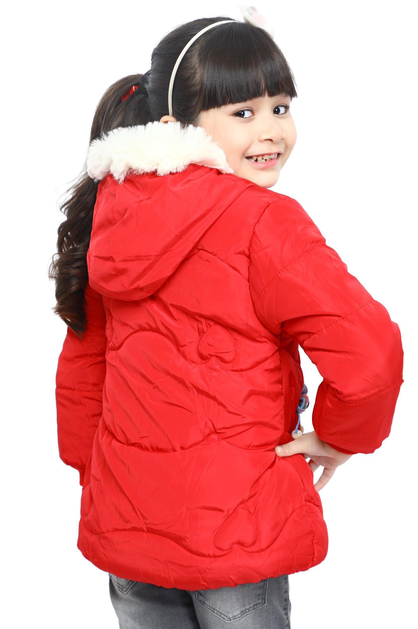 Jackets For Girls In Red - KGF-0125-RED - Diners