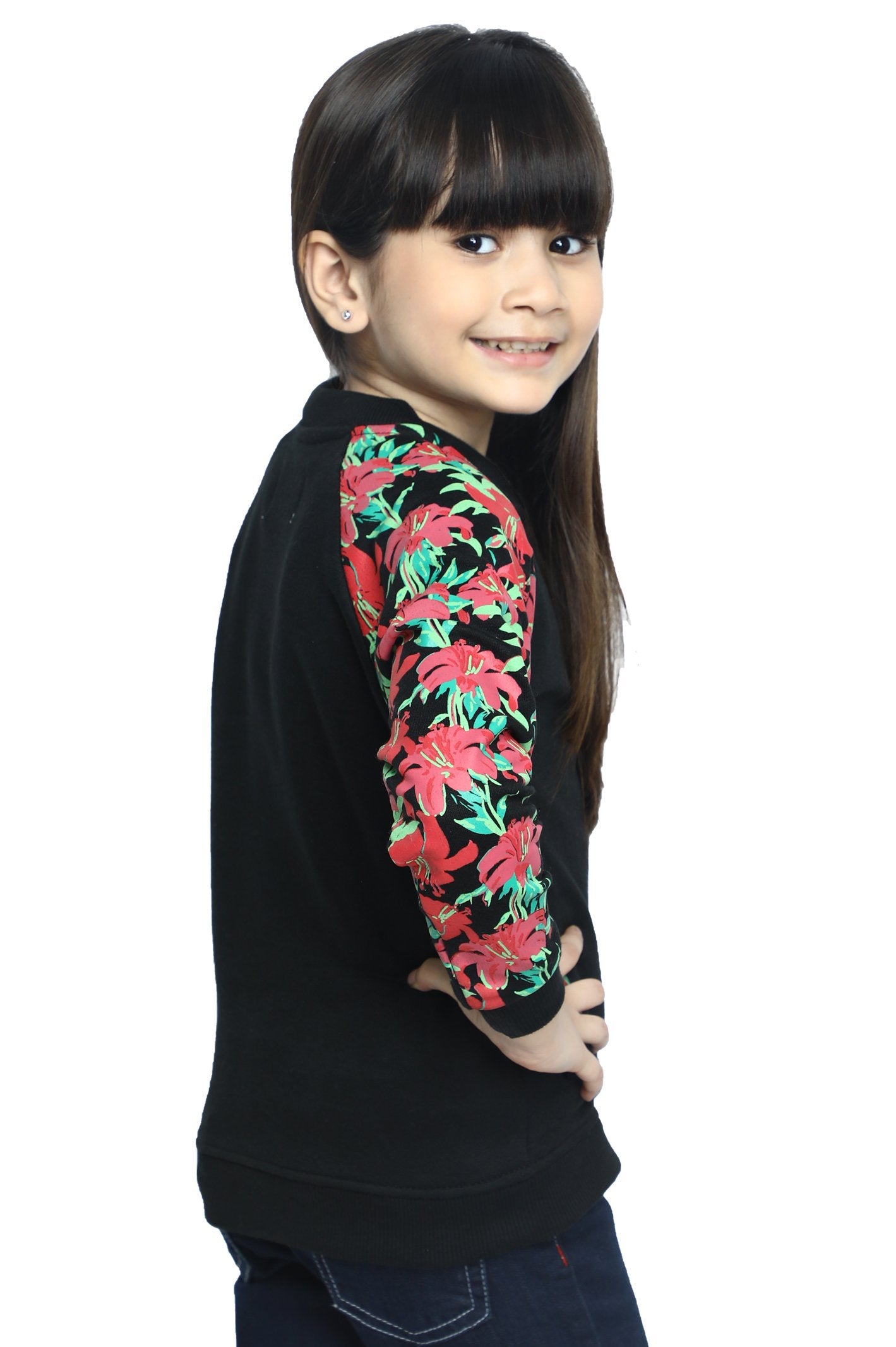 Jacket For Girls In Black - KGF-0131-BLACK - Diners
