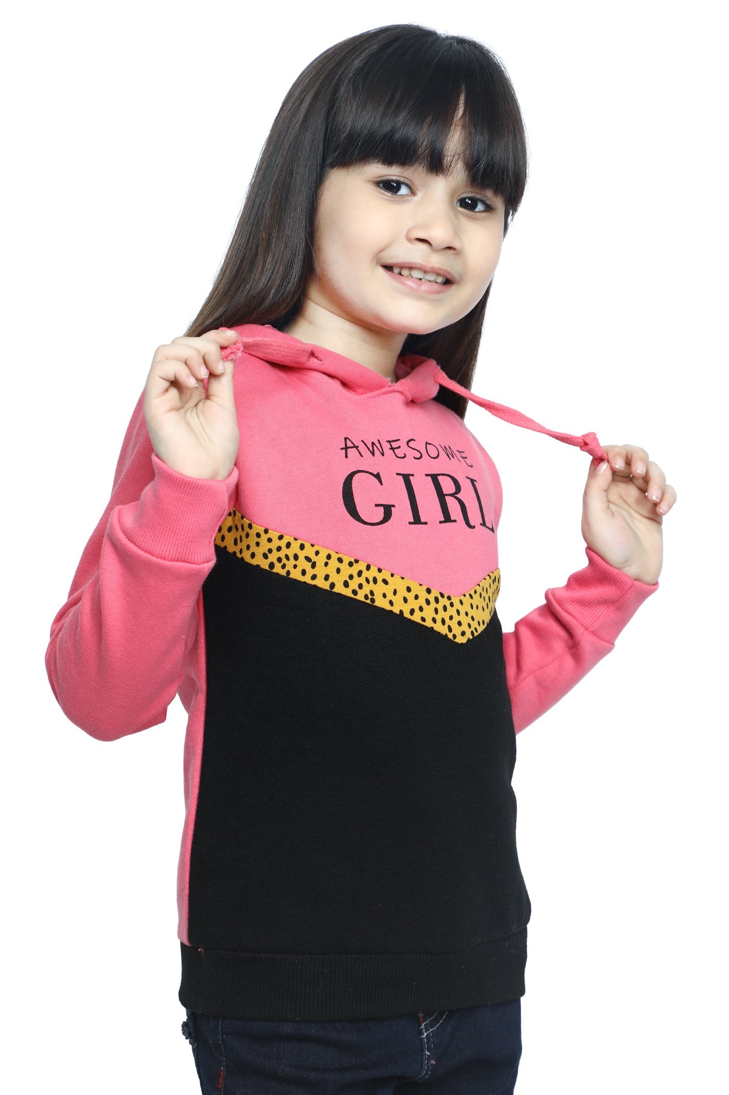 Hoodie For Girls In L-Pink - KGF-0132-L-PINK - Diners
