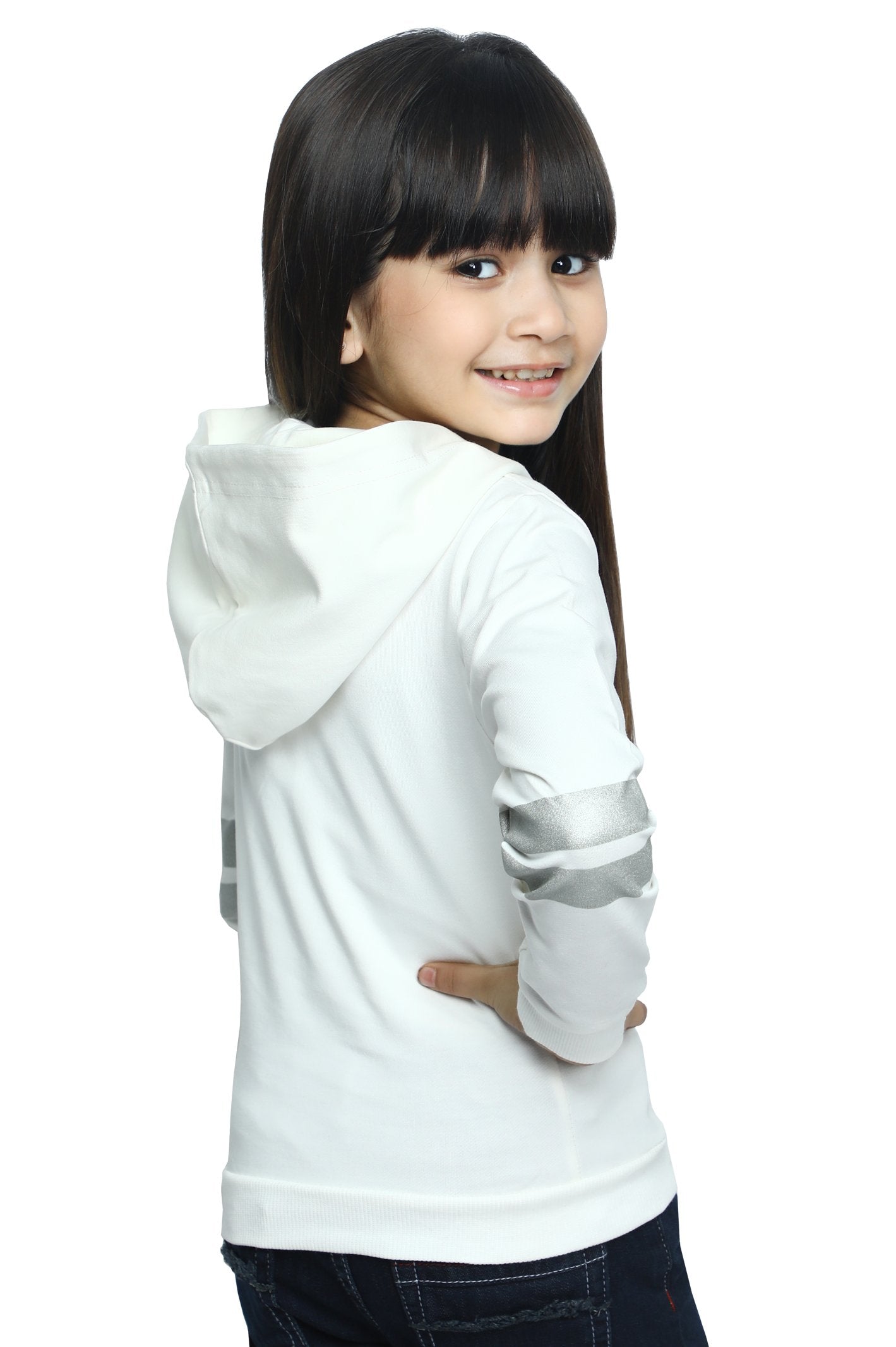 Hoodie For Girls In Offwhite - KGI-0002-OFFWHITE - Diners