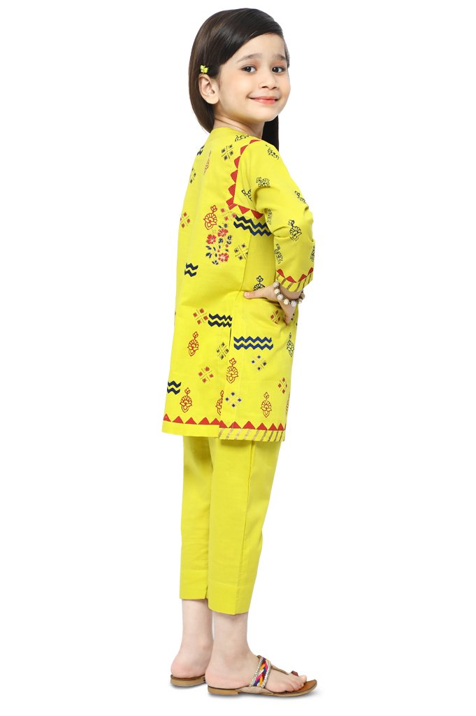 Girls Kurti in Yellow KGKK-0160-YELLOW - Diners