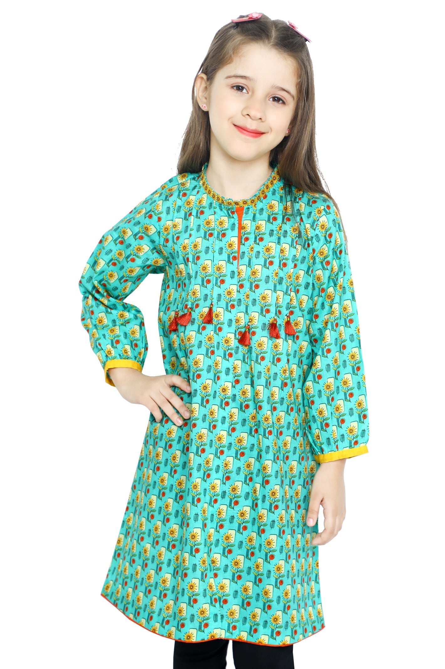 Girls Kurti in Green SKU: KGKK-0205-GREEN - Diners