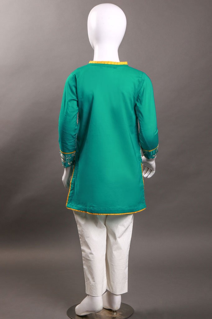 Girls Kurti - KGKK0134-Green - Diners