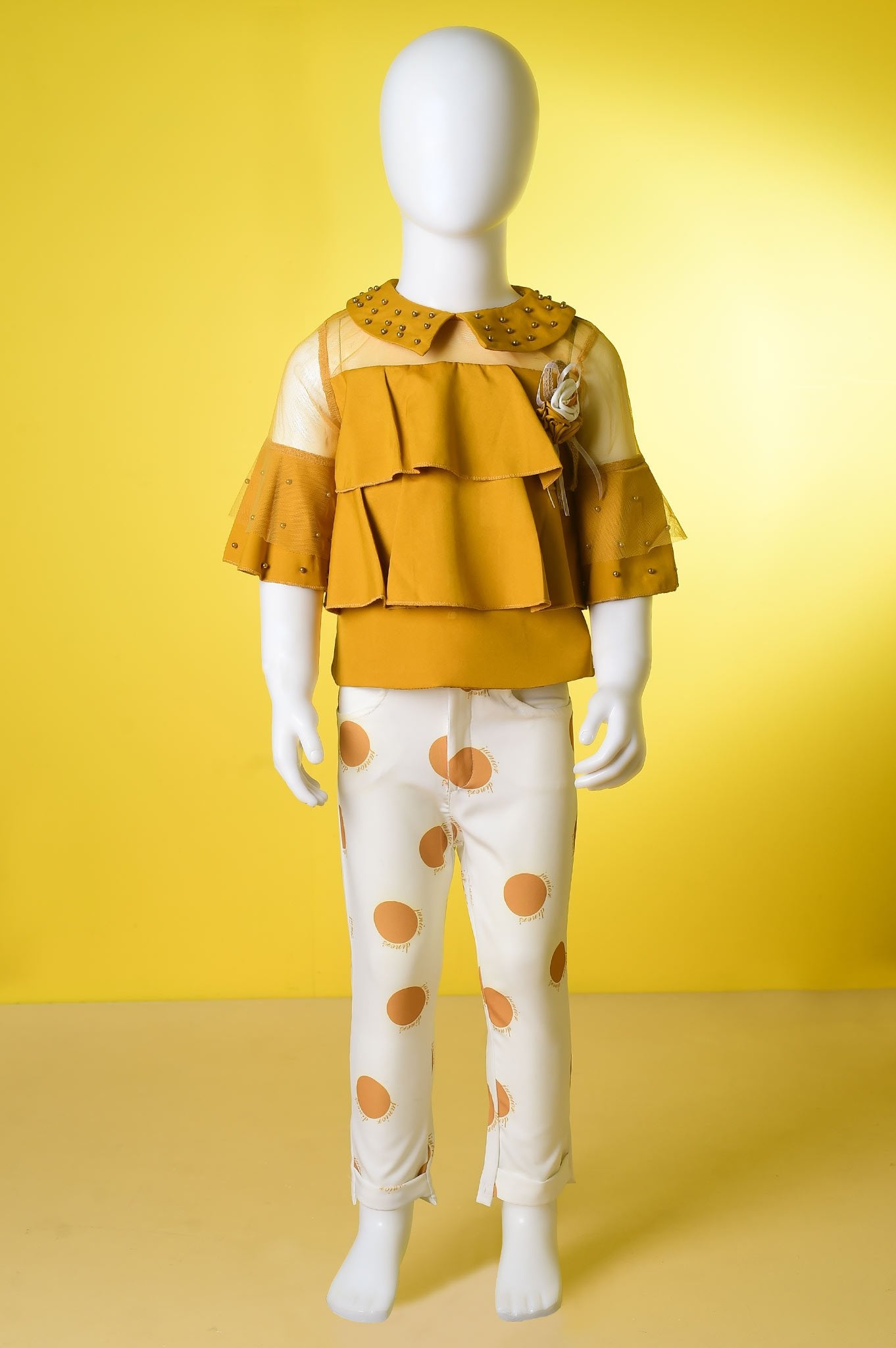 Girls Frock in Mustard KGL-0286 - Diners