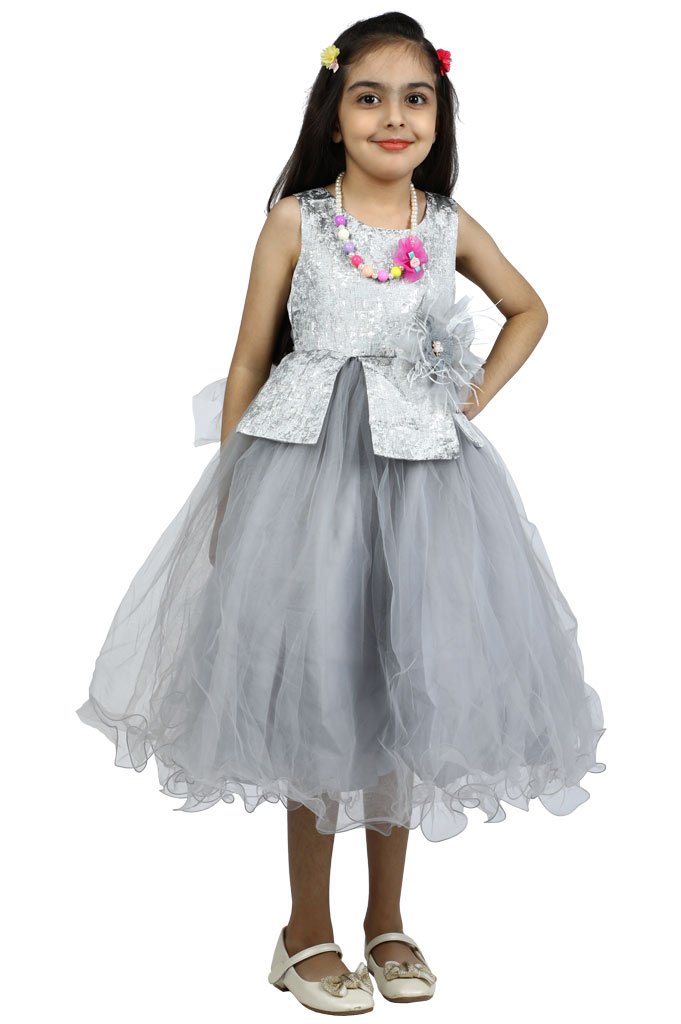 Girls Frock KGL-0296-GREY
