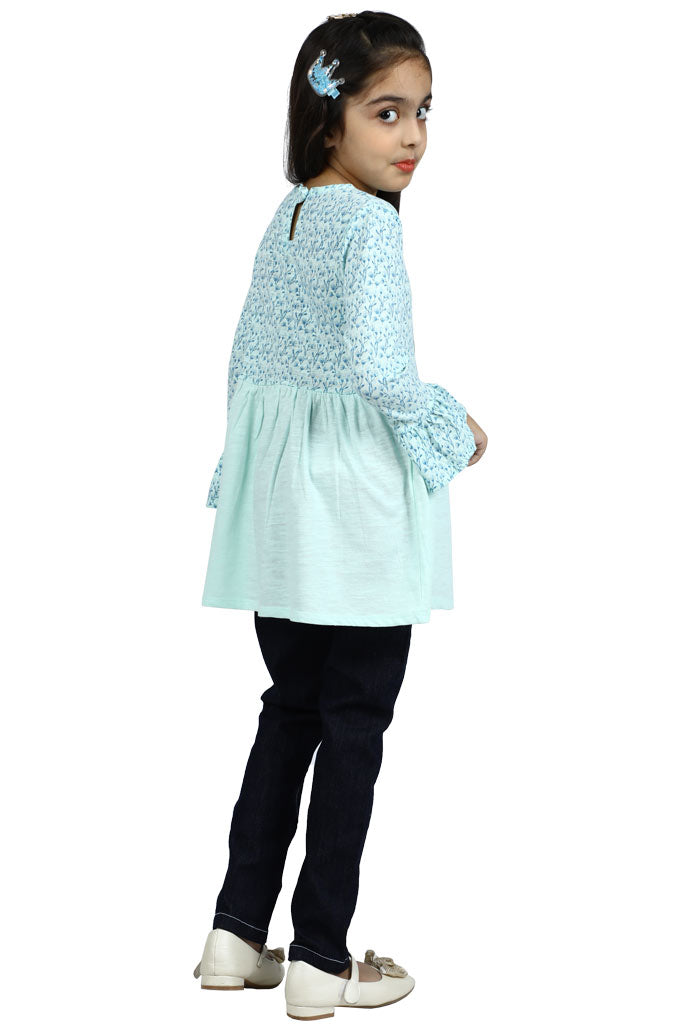 Girls Frock SKU: KGL-0301 SKY BLUE - Diners