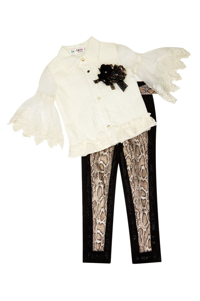 Girls Frock in Off White KGL-0288 - Diners