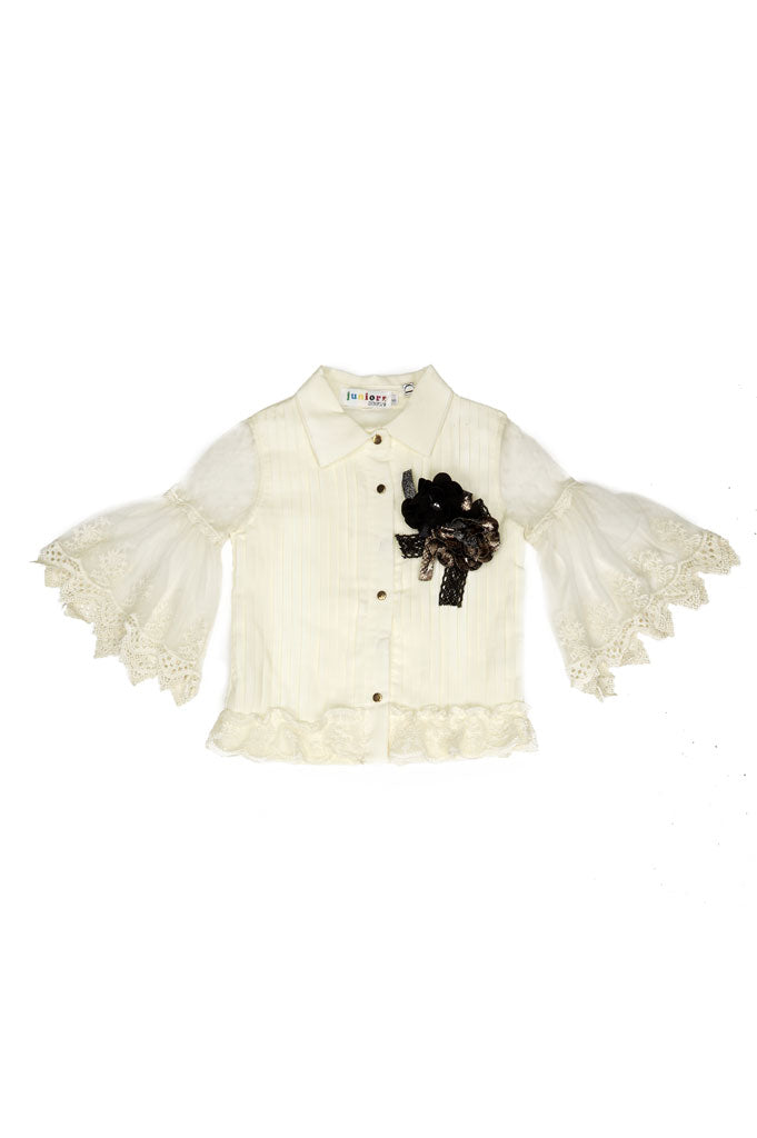 Girls Frock in Off White KGL-0288 - Diners