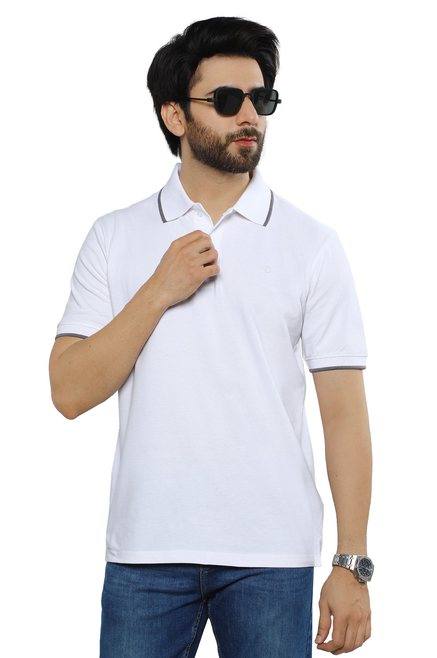Diners Men's Polo T-Shirt SKU: NA828-WHITE
