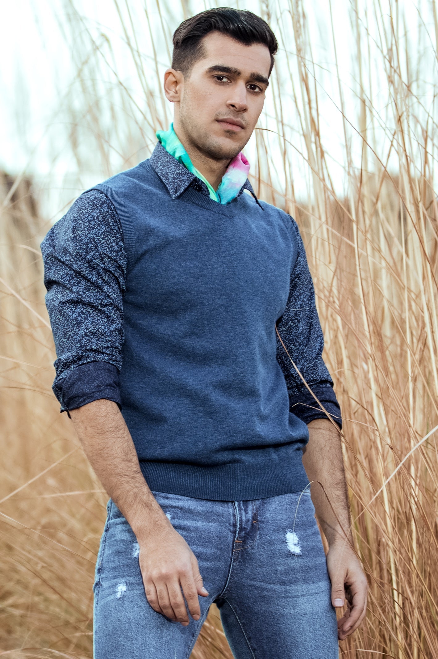 Gents Sweater In Blue SKU: SA560-BLUE - Diners