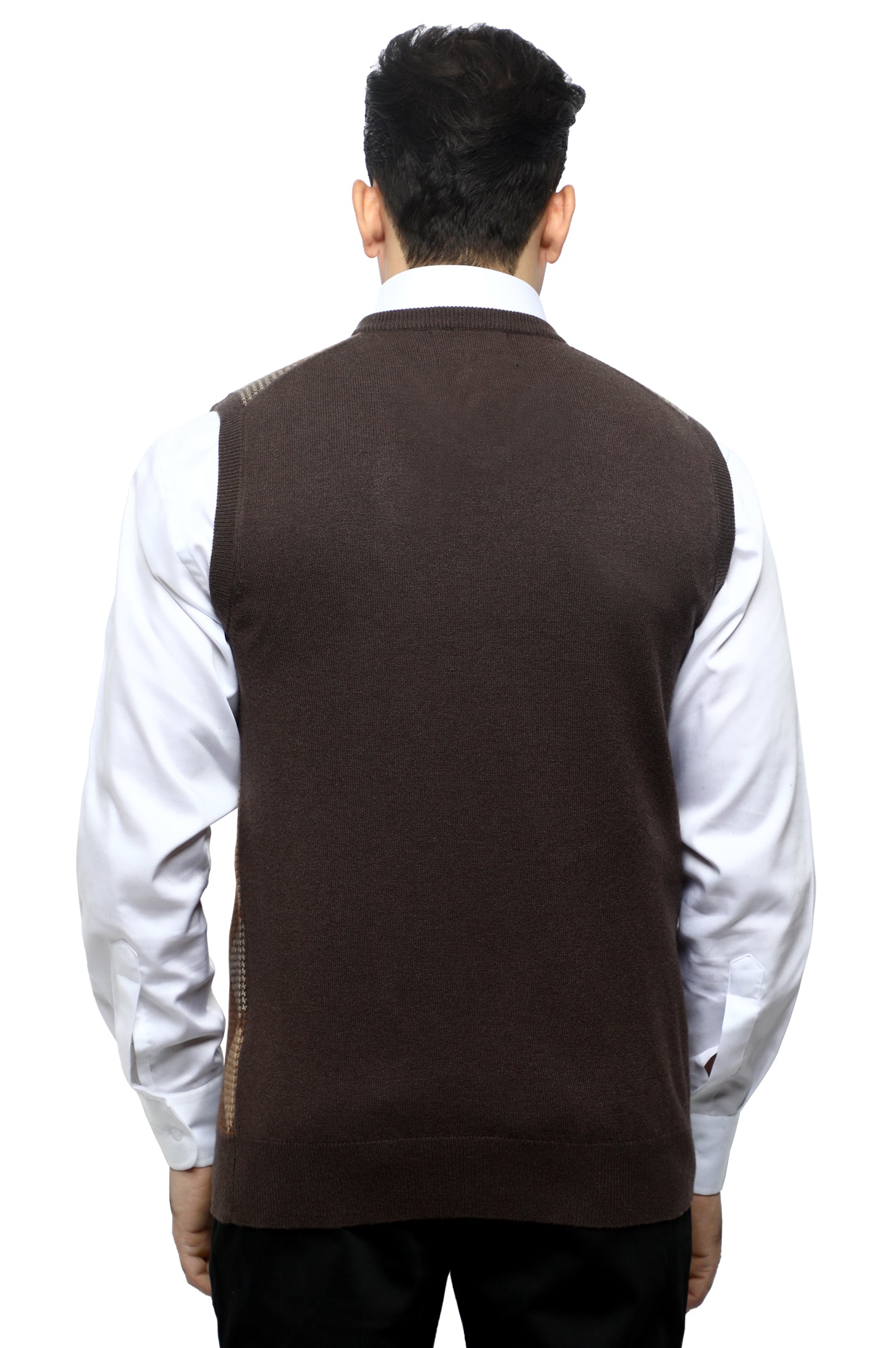 Gents Sweater (Sleeveless) In Brown SKU: SA563-BROWN - Diners