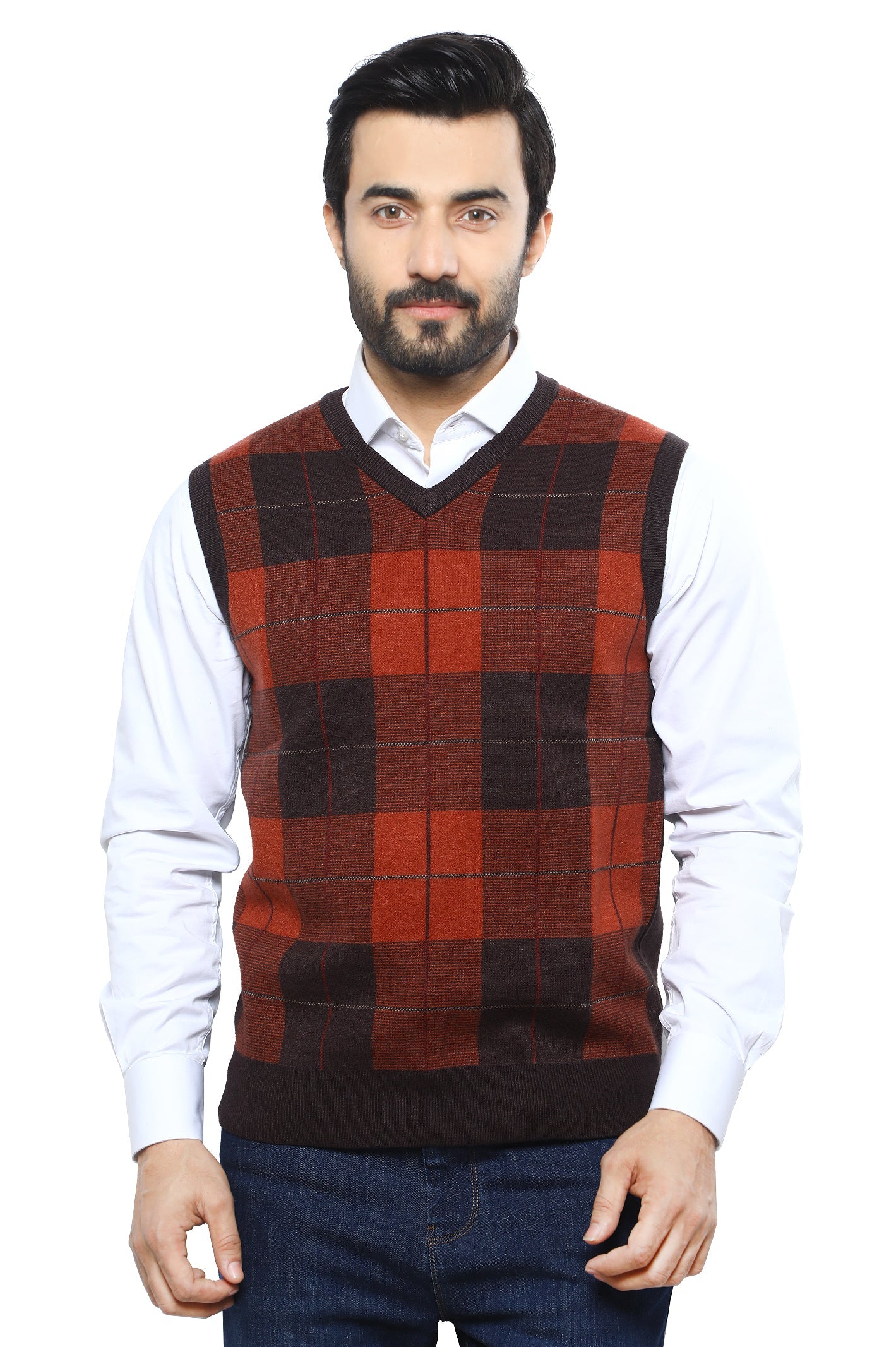 Gents Sweater SKU: SA595-BROWN