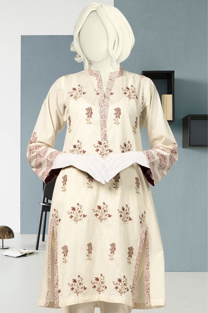 Embroided Shirt - WKL0367 - Off White - Diners