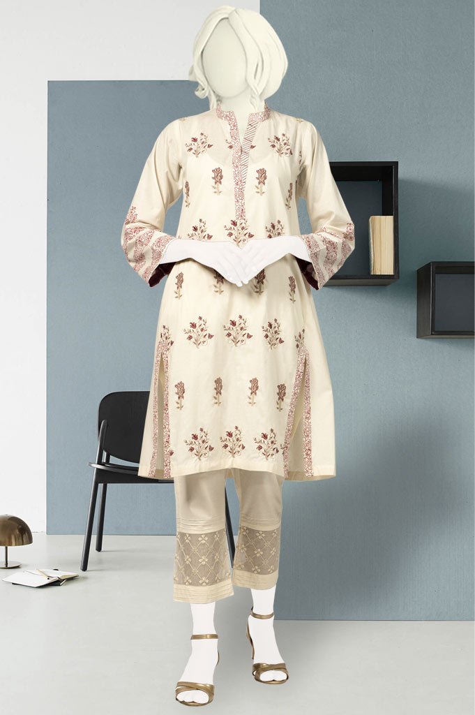Embroided Shirt - WKL0367 - Off White - Diners