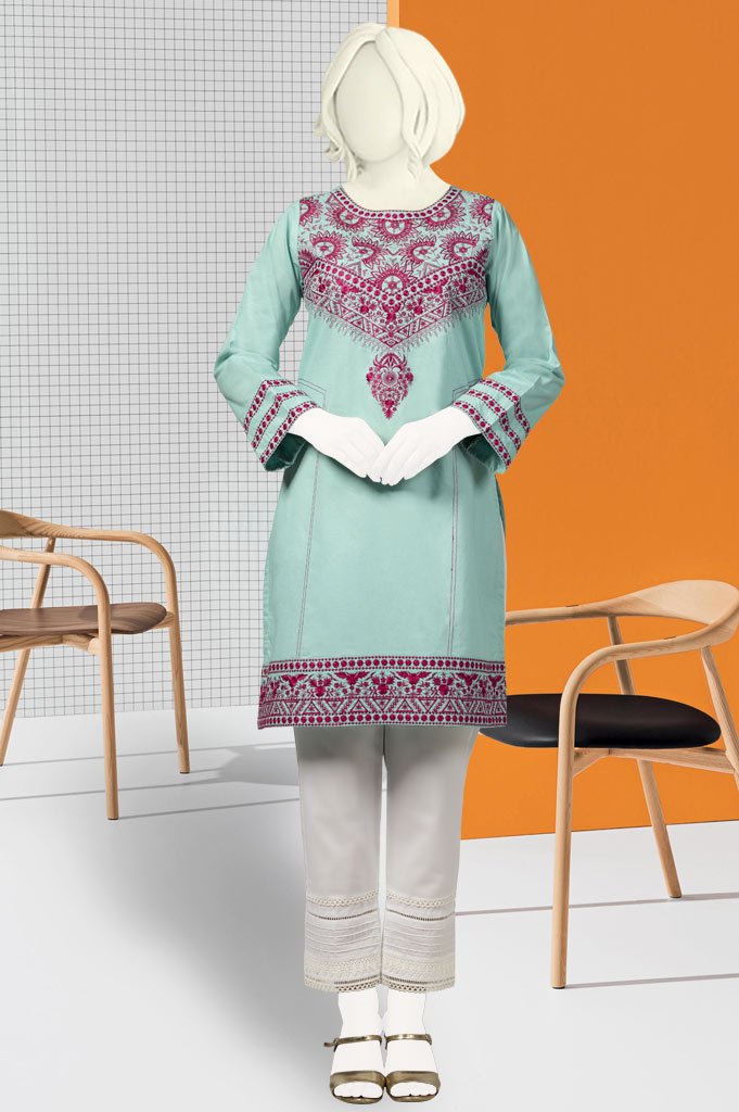 Stitched Kurti - WKL0370 -Ferozi - Diners