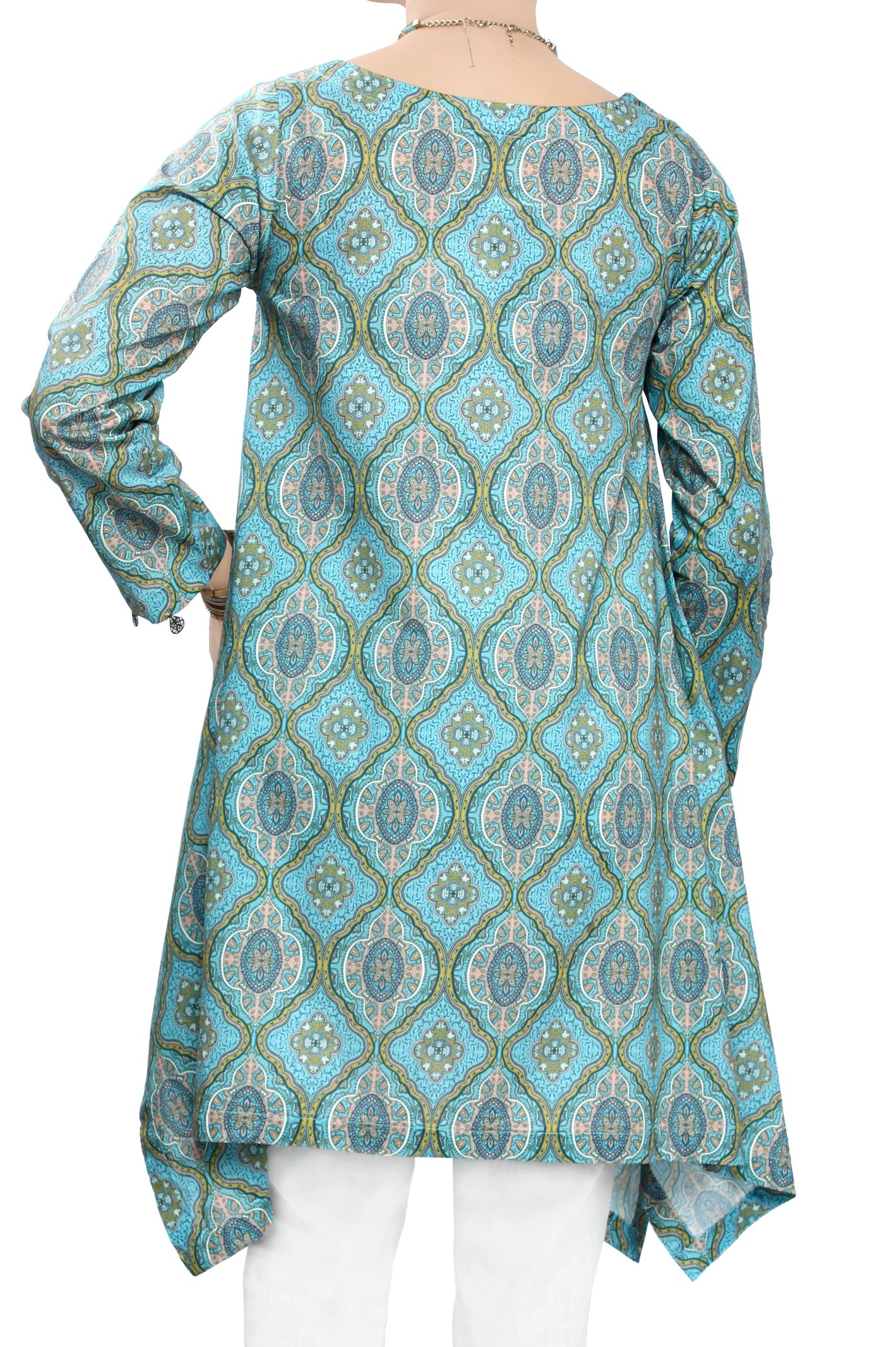 Women Stitched Kurti In Blue SKU: WKL0675-BLUE - Diners