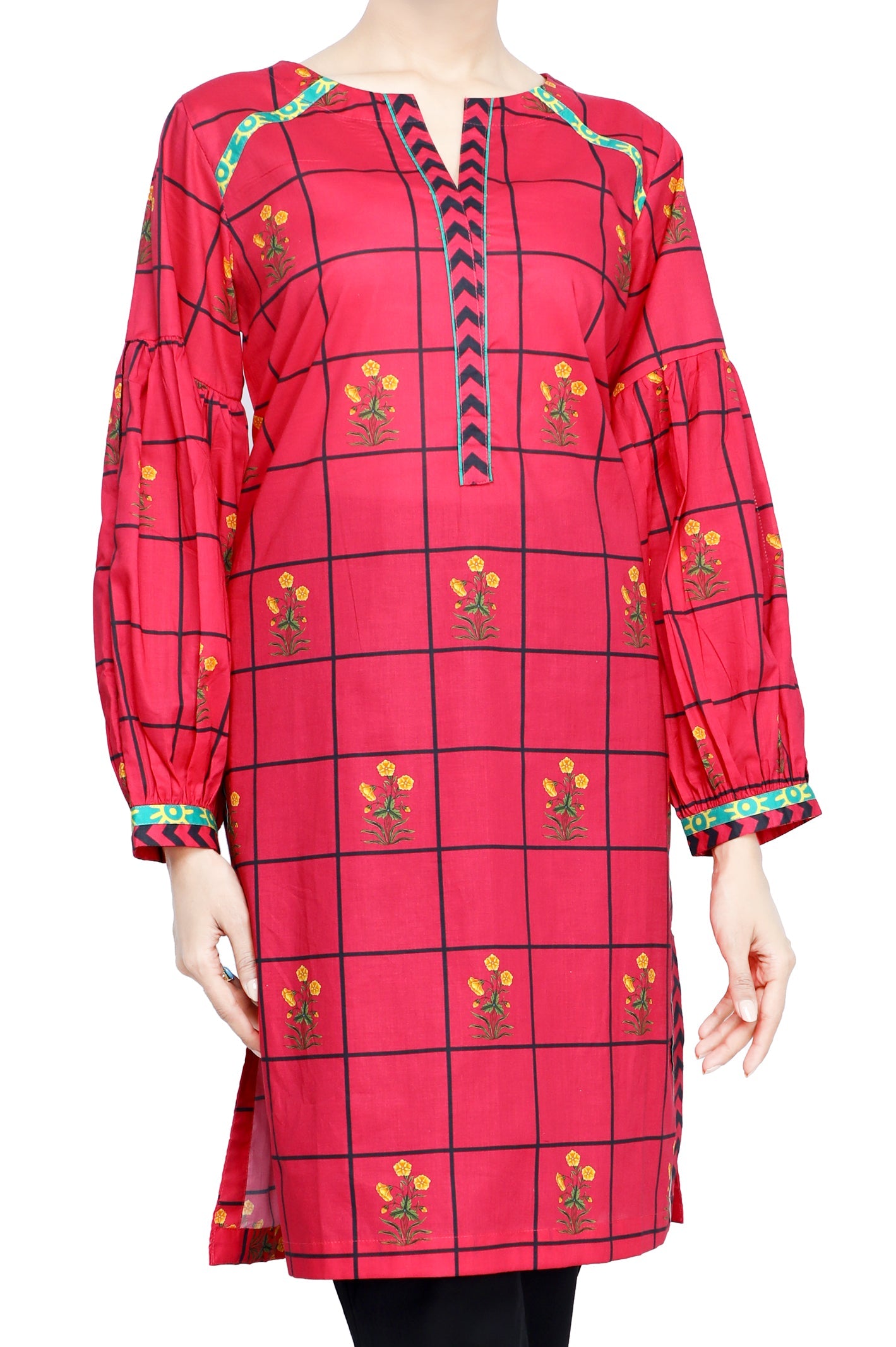 Women Stitched Kurti In Pink SKU: WKL0691-Pink - Diners