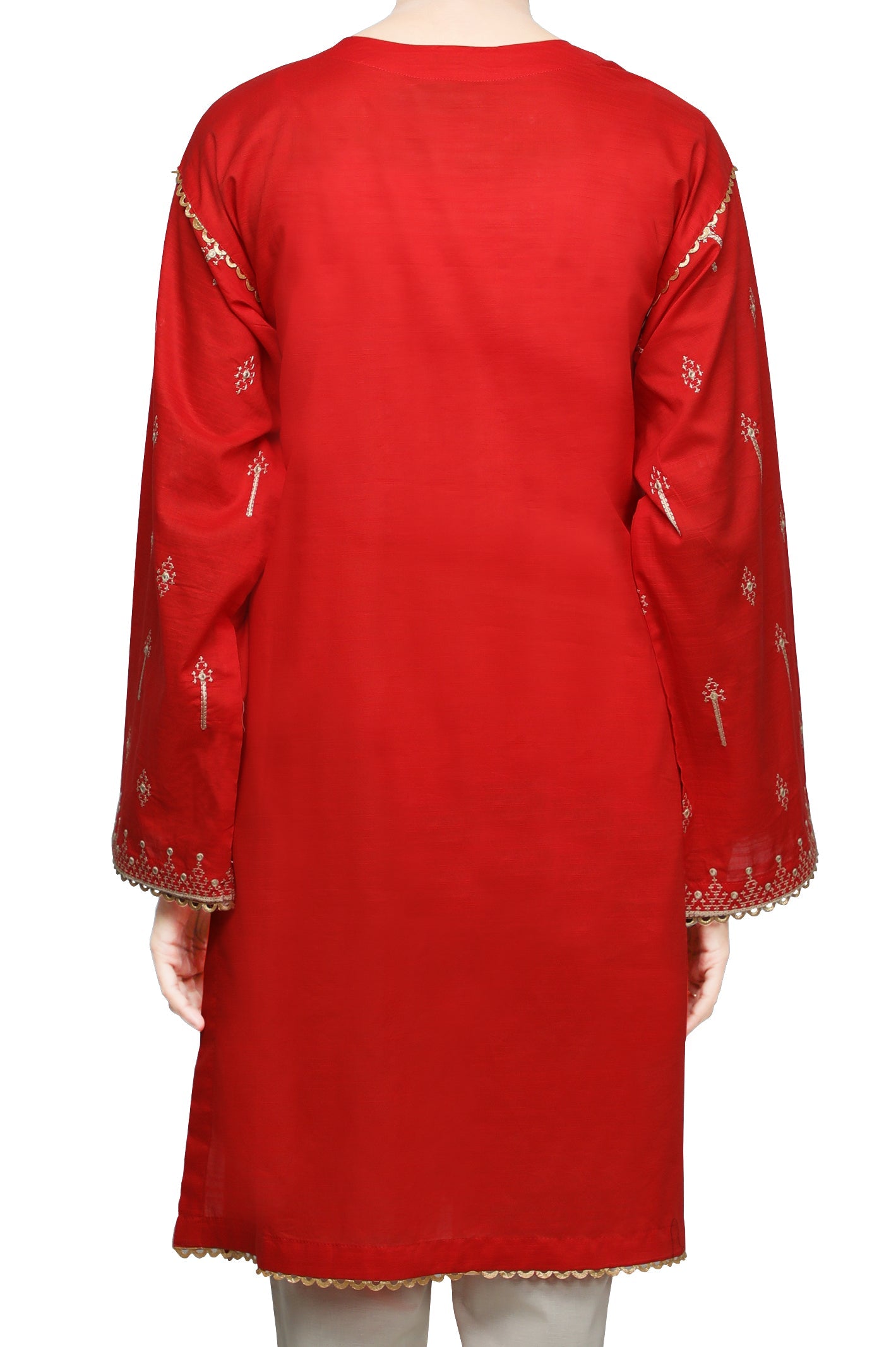 Women Stitched Kurti In Red SKU: WKL0729-RED - Diners