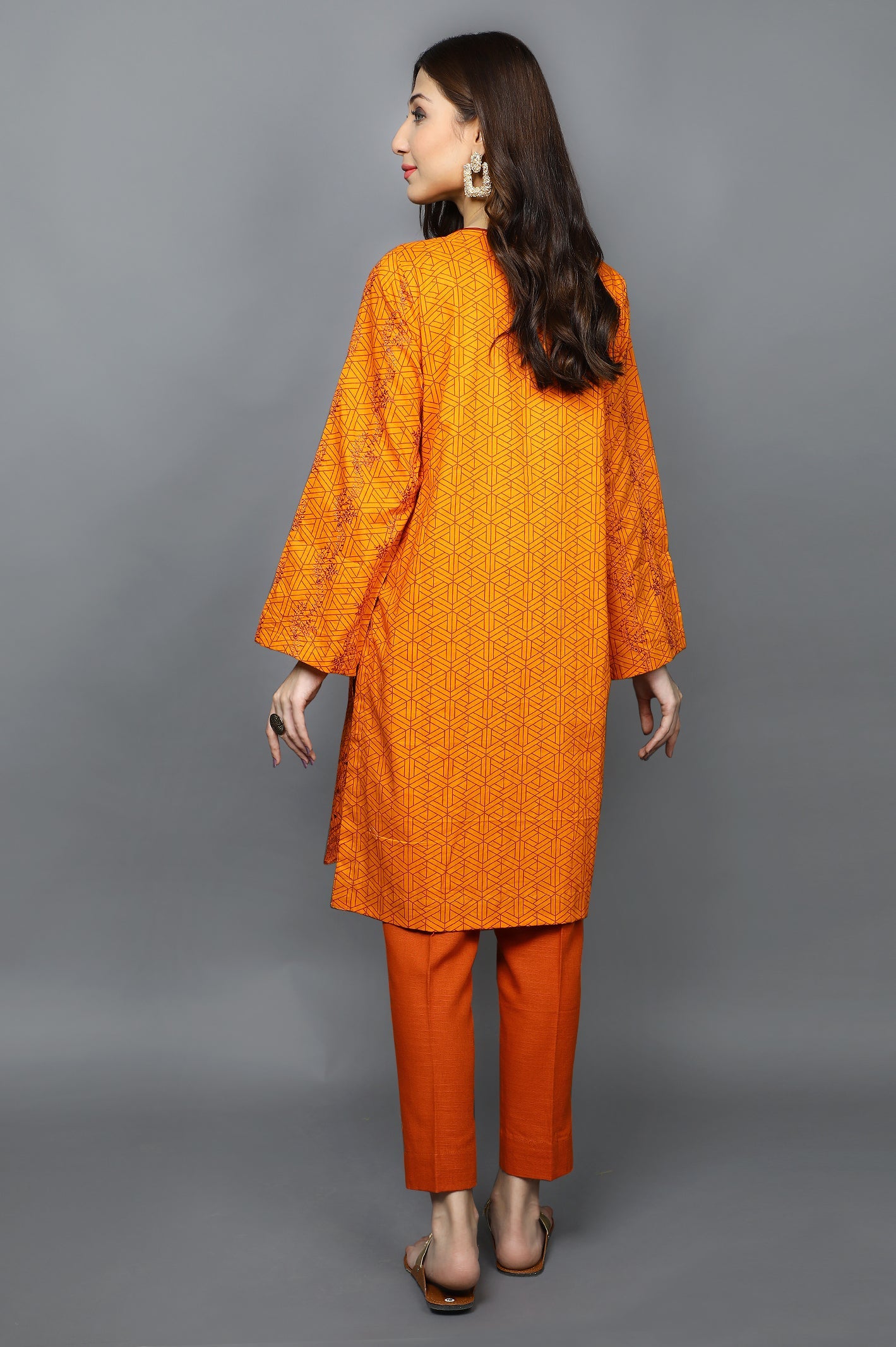 Women Stitched Kurti In Orange SKU: WKL0790-ORANGE
