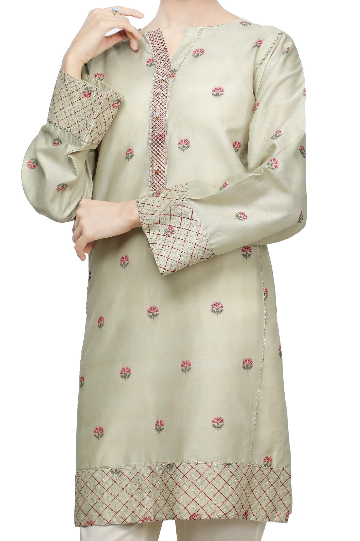 Women Stitched Kurti In D-Green SKU: WKL0805-D-GREEN - Diners