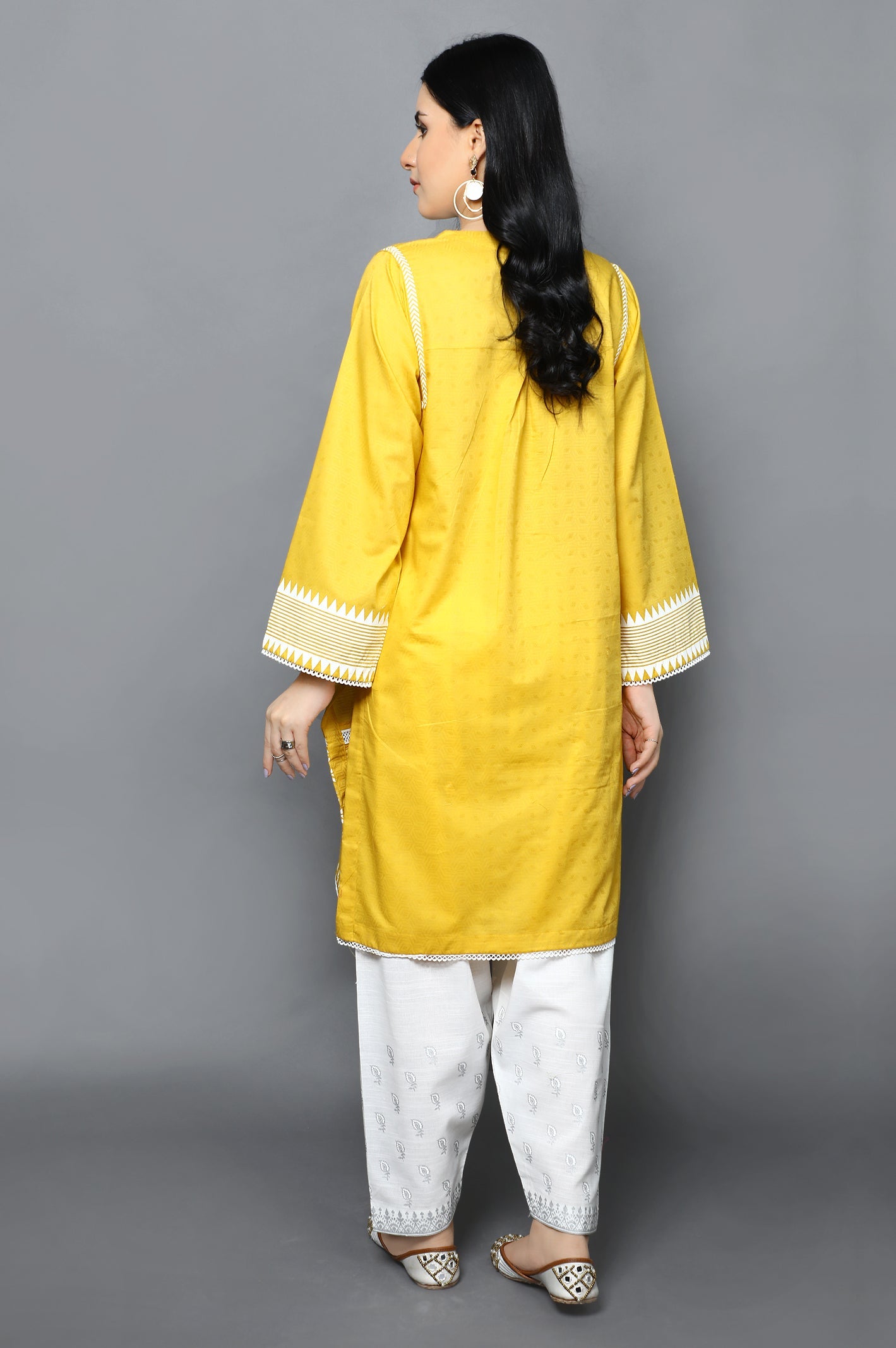 Women Stitched Kurti SKU: WKL0872-YELLOW