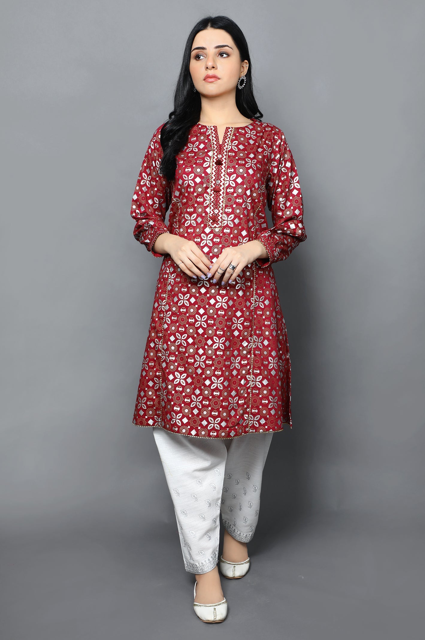Women Stitched Kurti SKU: WKL0944-PURPLE