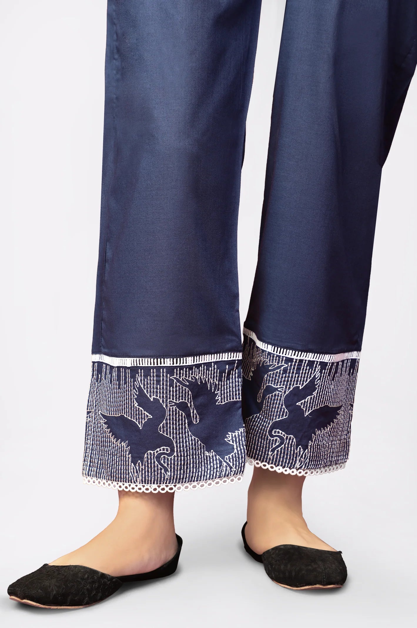 Blue Cambric Trouser From Diners