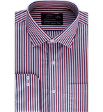 Maroon Men's Luxury Striped Formal Shirt - AD19277